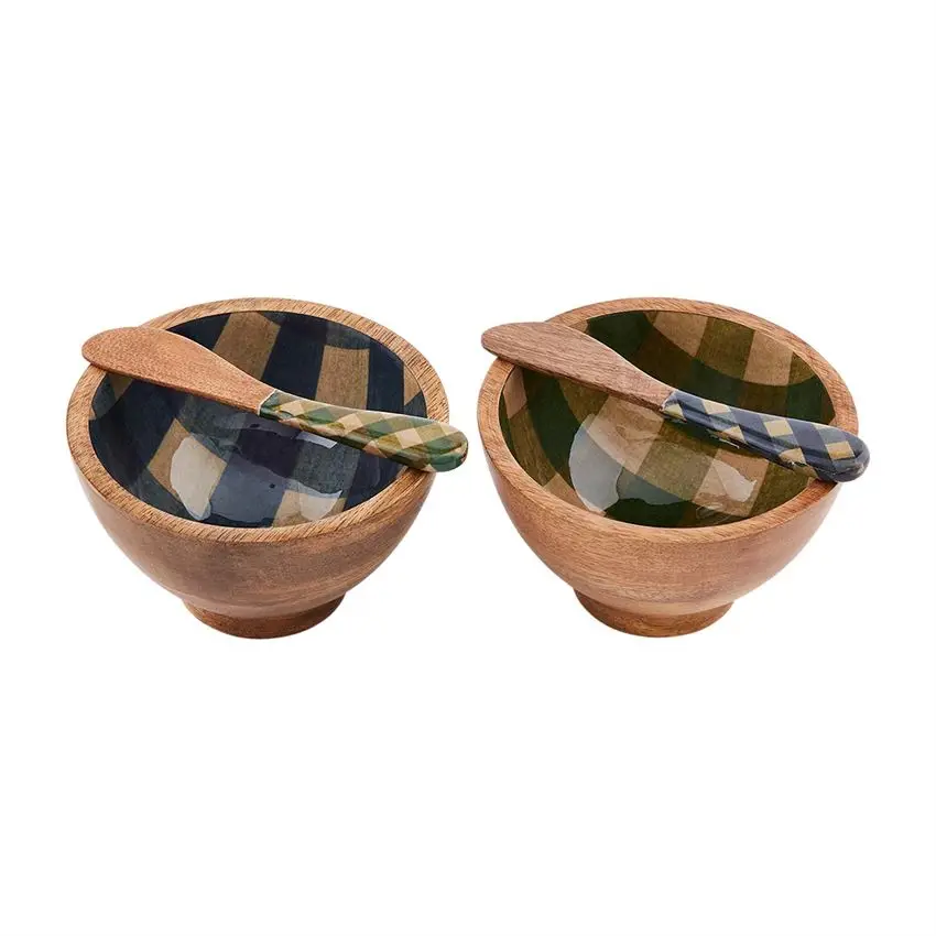 Mango Wood Salad Bowl Raw Mango Wood Serving Bowls, Set of 3