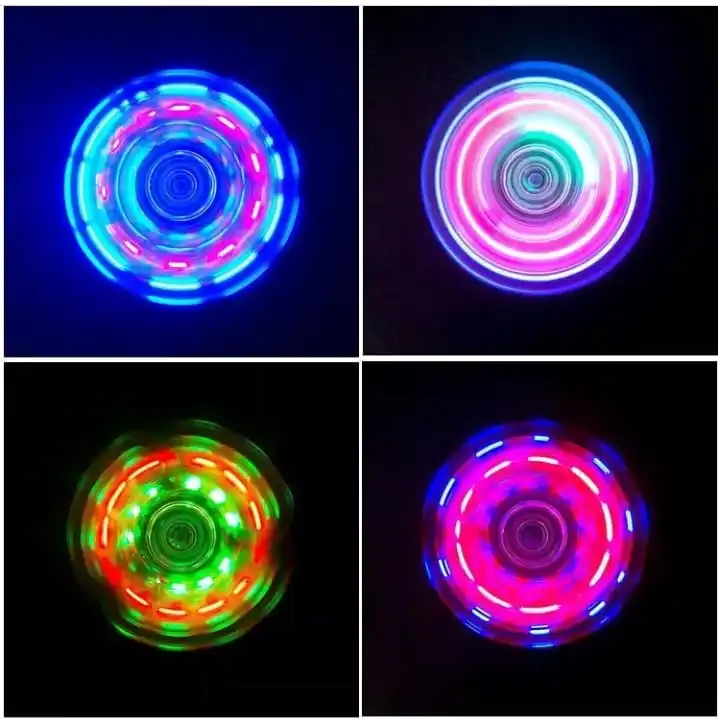 Fingertip Gyro Special Effect Luminous Three-Leaf Hand Spinner Transparent Multi-Gear Adjustable Stall Night Market Luminous Toy
