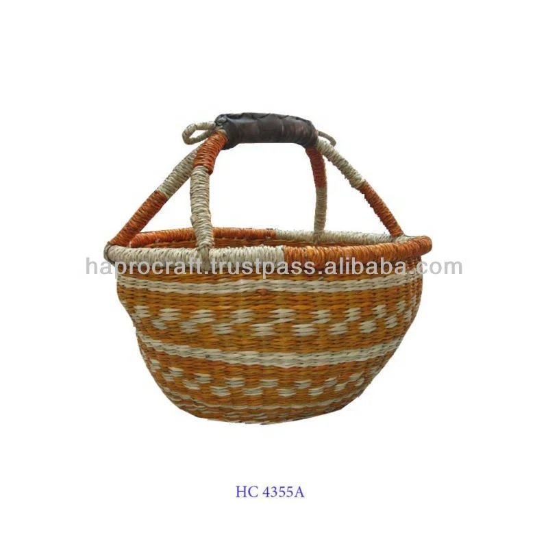 Wholesale Fabric Wicker Storage Bins Water Hyacinth Basket for Home Kitchen Organization for Food Bags Tableware