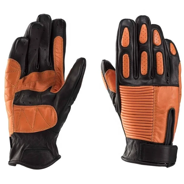 Classical Vintage Style Custom Motorcycle Leather Gloves/Cafe Racer Classical Genuine Leather Motorcycle Gloves