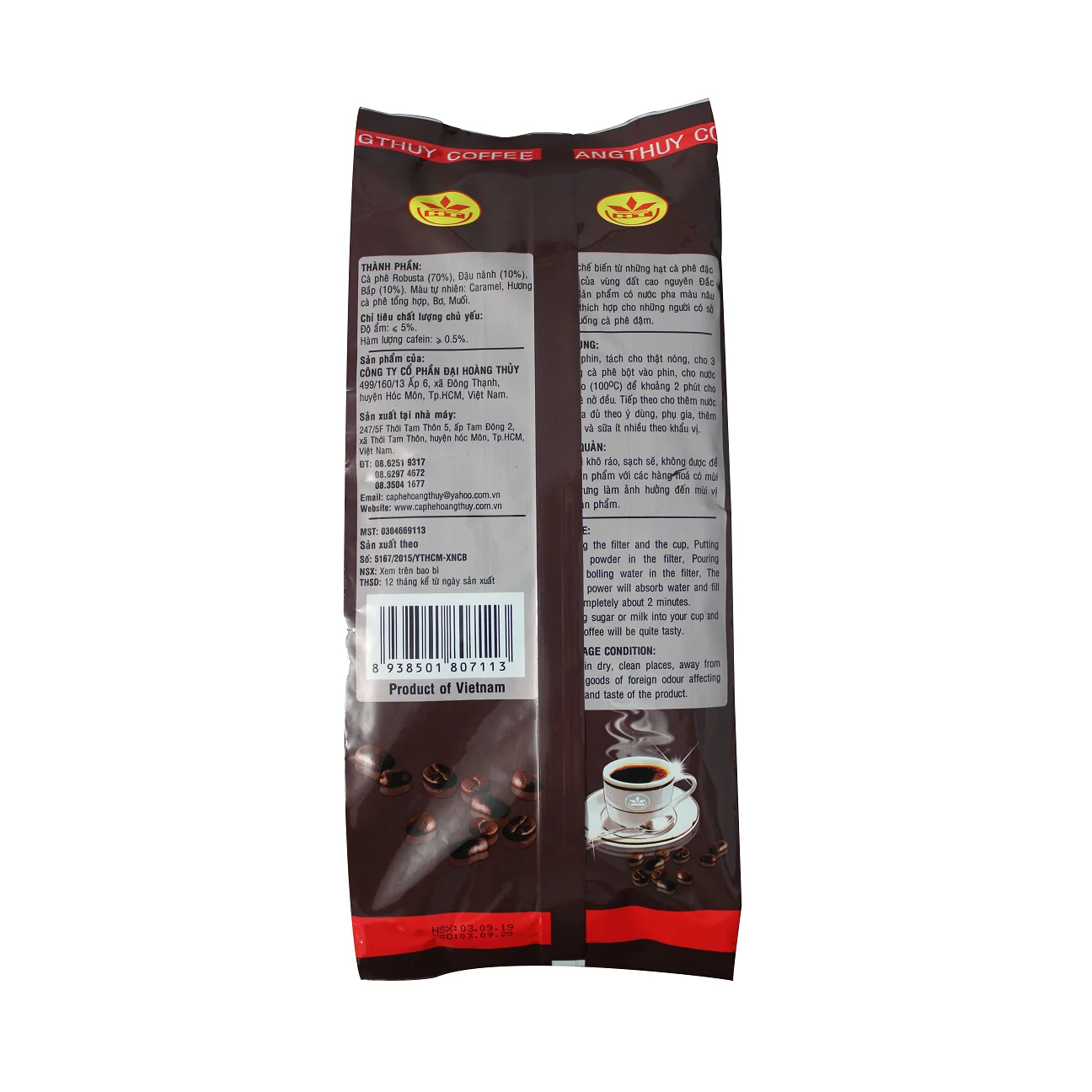 The best selling HOANG THUY Z National Brand Coffee Powder made Shelf Life 12 months in Vietnam