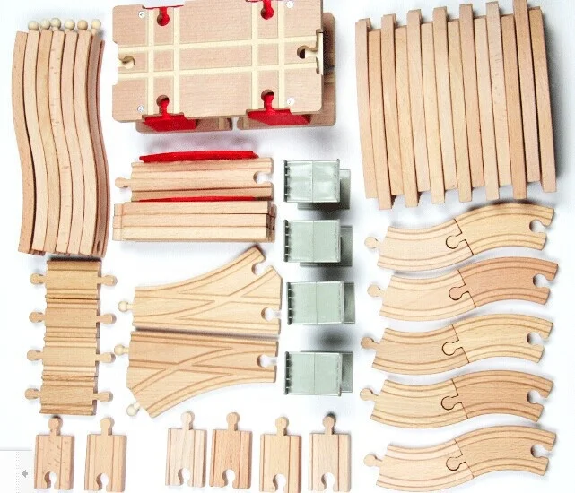 Factory Supply Wooden Train Track Set for Kids Wooden Track Train Component