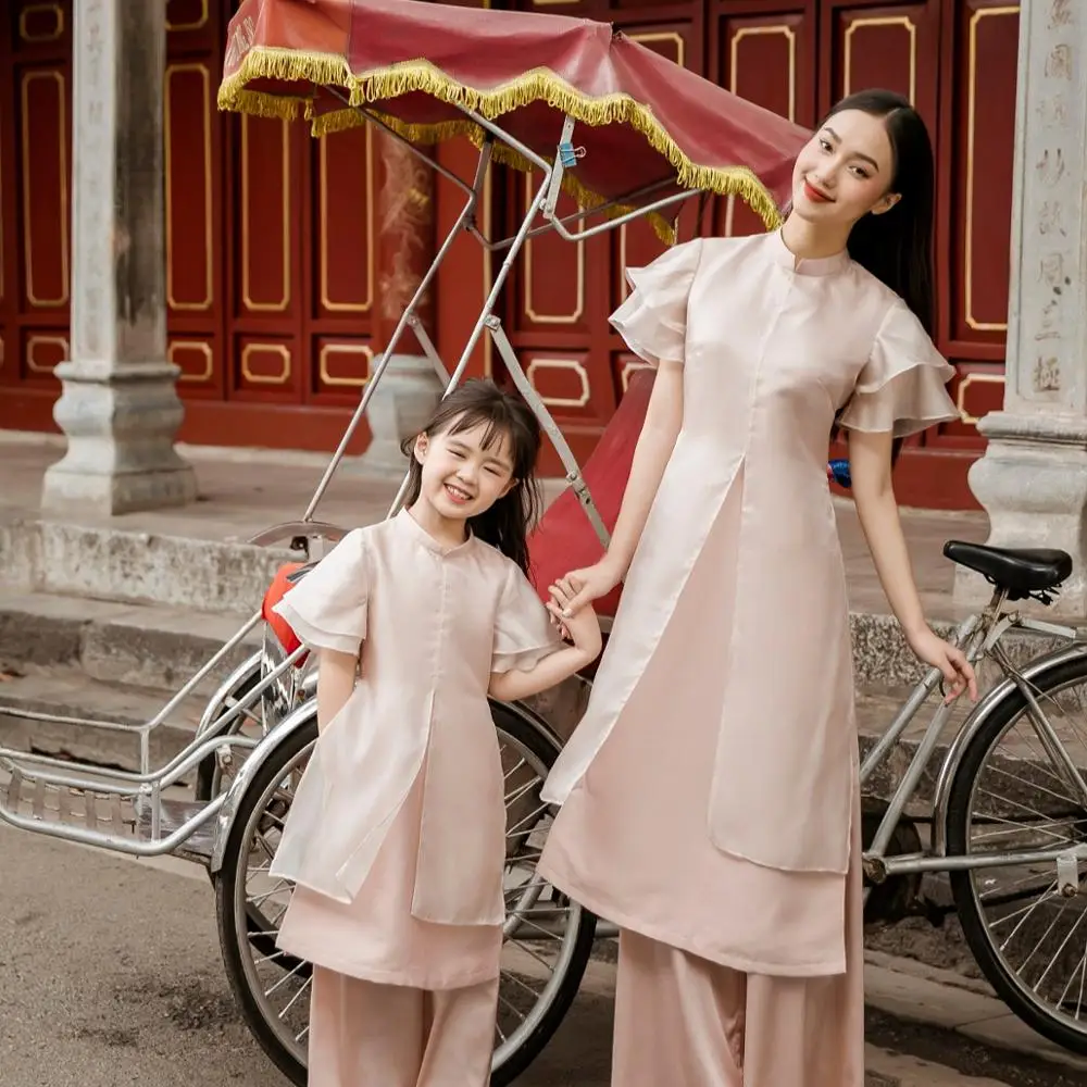 
Wholesale Customized Style Autumn Spring Ao Dai 2020 Fashion Design Women Dresses Ao Dai Traditional Vietnamese 