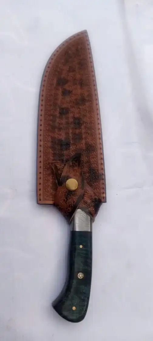  Дамасский нож ручной работы с ручкой из