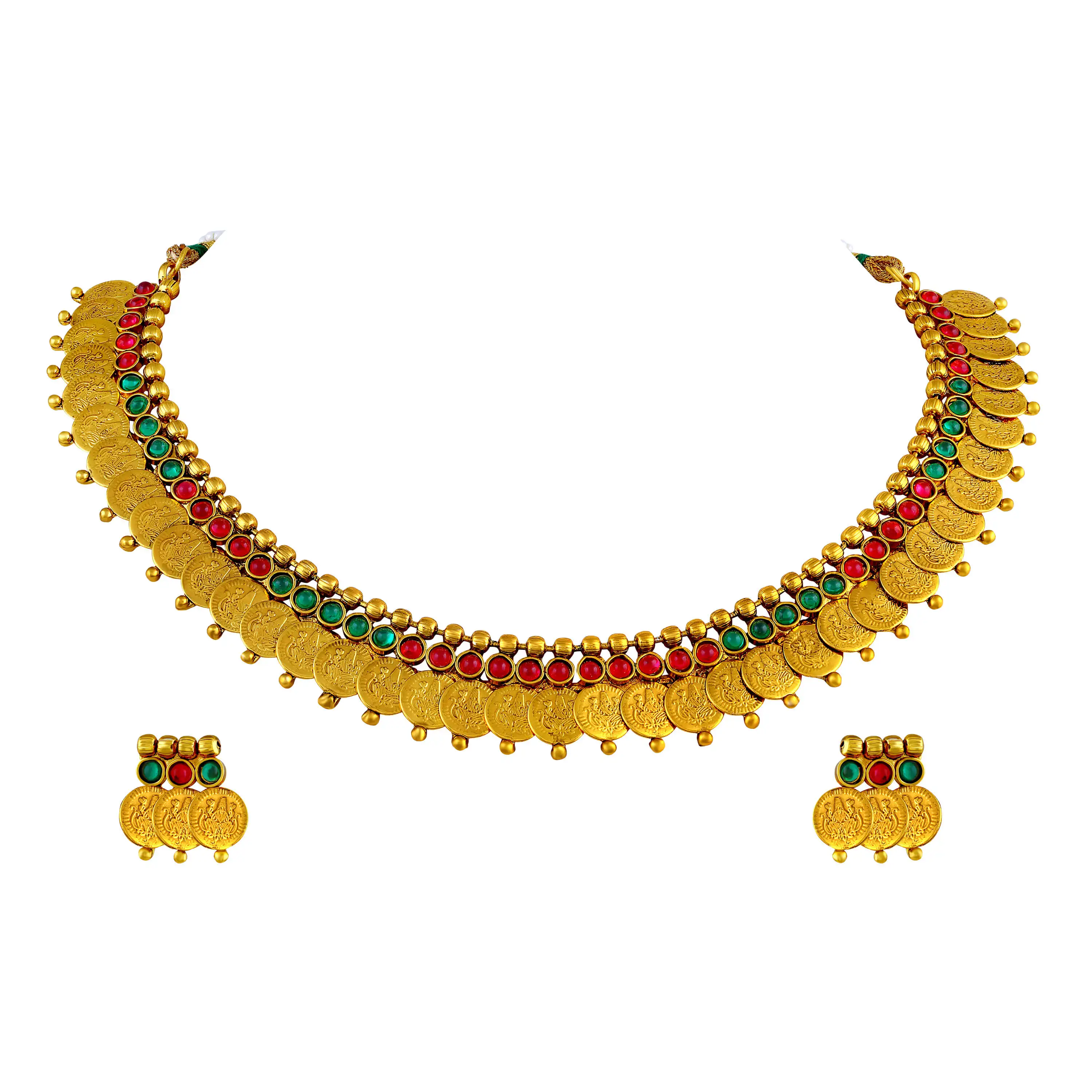 Laxmi Coin Traditional Gold Plated Choker Style  Jewellery Necklace Set For Women