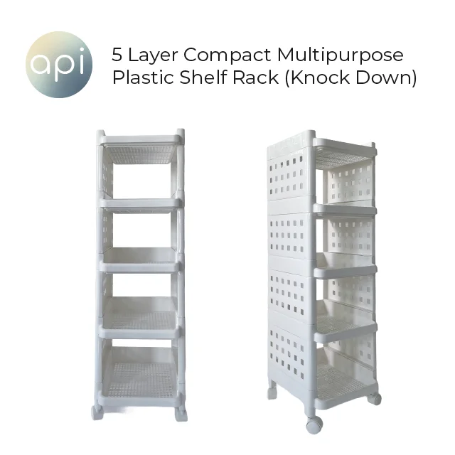 Таиланд поставщик 5-слойный чехол компактный многофункциональный пластиковый стеллаж для узком пространстве (сбить) 33x27x97 см.