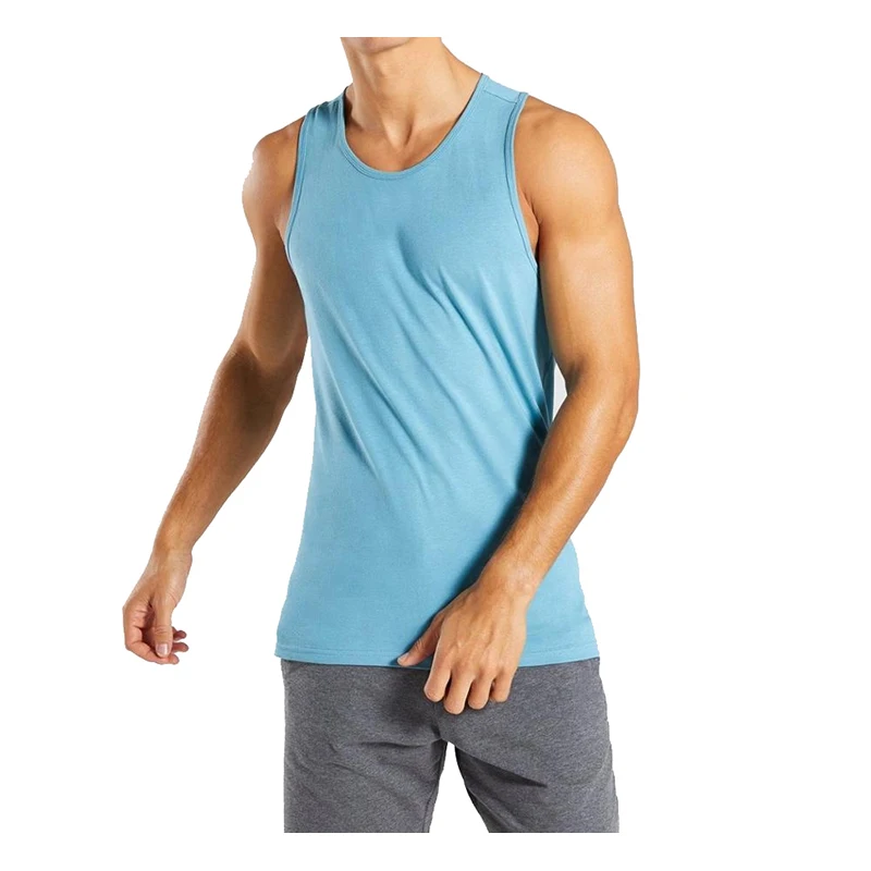 100 Cotton Mens Pima Cotton Workout Singlet Gym Tank Top Casual Fitness Print XXL OEM Anti Style Time Fabric Pattern Hooded Pcs