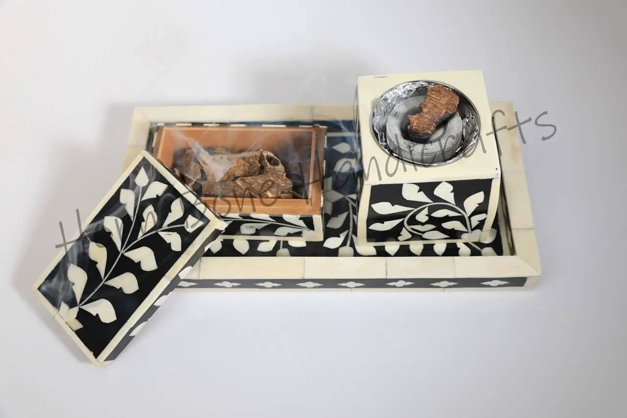 Ручная работа деревянная инкрустация курильница и коробка из перламутровой коробки Оман Катар KSA Кувейт