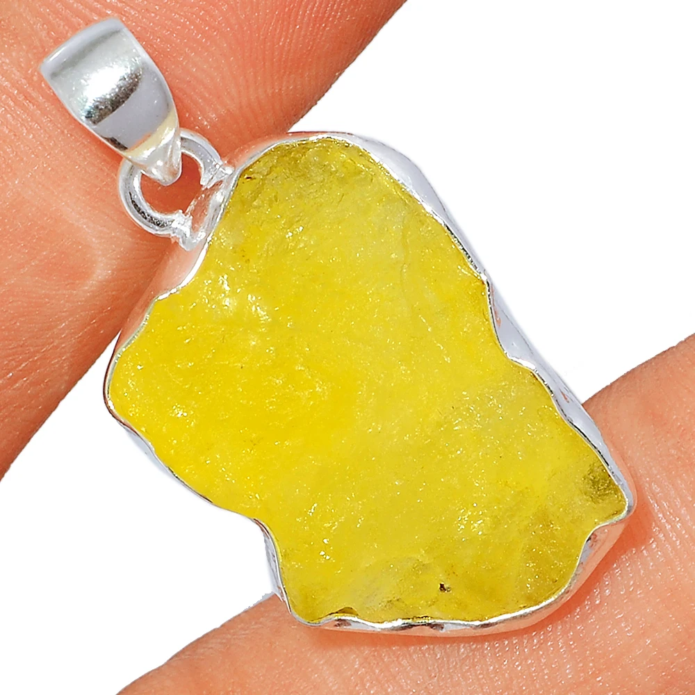 Подвеска из натурального неразогретого редкого бруцитного кристалла минералов необработанного драгоценного камня серебро 925 пробы желтые необработанные ювелирные изделия