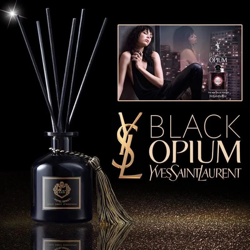 Air Freshener Reed Diffuser With Black Rattan Stick. Hotel Smell Odor Eliminator Home Fragrance. Essential Oil Diffuser