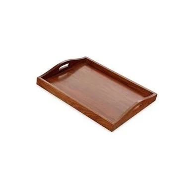 Custom Size Eco-Friendly Acacia Wood Rolling Tray Rectangular Food Tray for Home Use Decorative Serving Tray