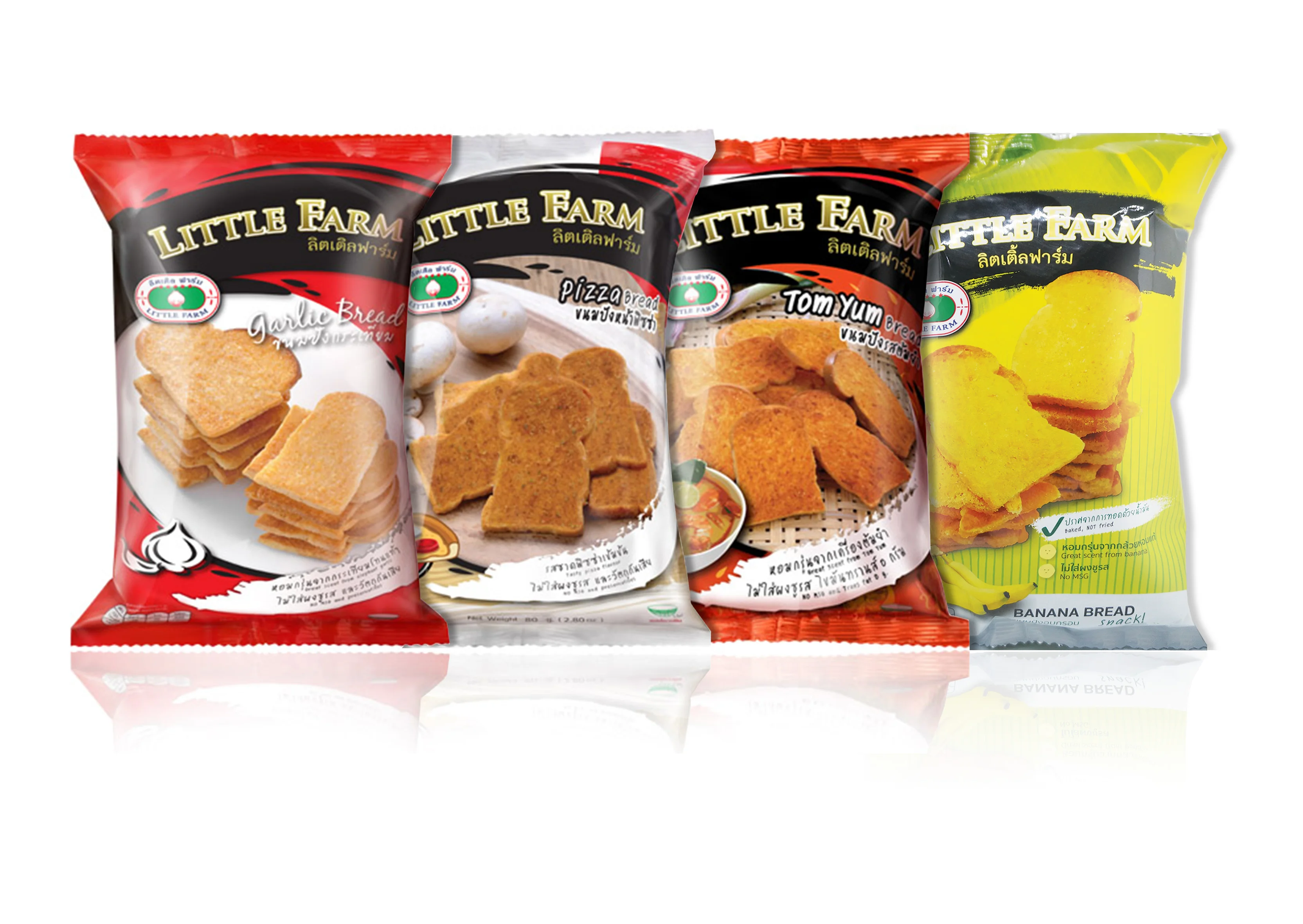 Thailand snacks Crispy Breads Banana Bread Little Farm Baked not fried NO MSG