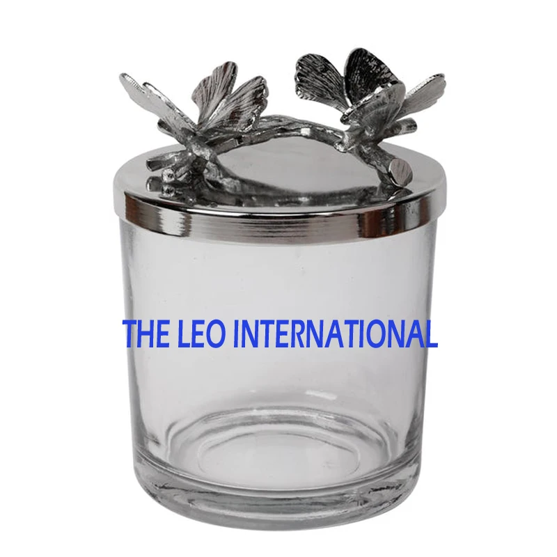 luxury Brand new glass gold plated canister sets for kitchen