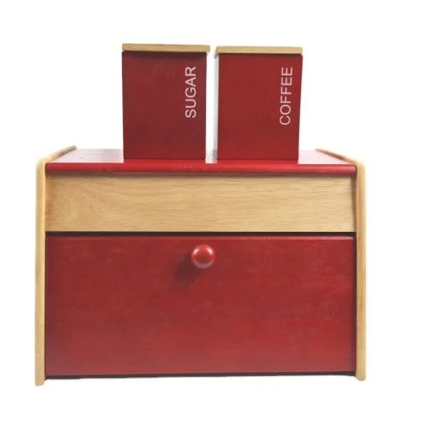 Natree food - grade Rubber wooden bread box for allotment accessories Export Quality