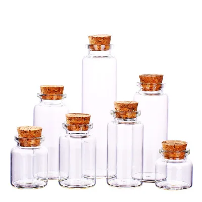 Spcie Glass Tube Vial Jar Mini Glass Bottles Cork Tops For Camping Project Arts Crafts  Wedding Wishing
