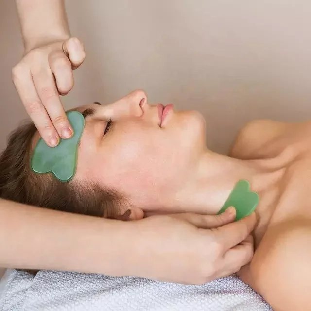 SCRAPING FACIAL AND BODY SKIN BLACK OBSIDIAN STONE GUA SHA MASSAGE TOOL