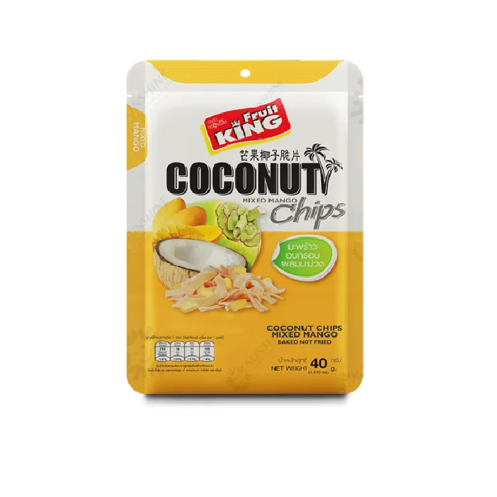 
Healthy Fruit No Artificial Color Super Crispy Coconut Chips Mixed Mango Namdokmai Srit 150g Per Pack From Thailand 