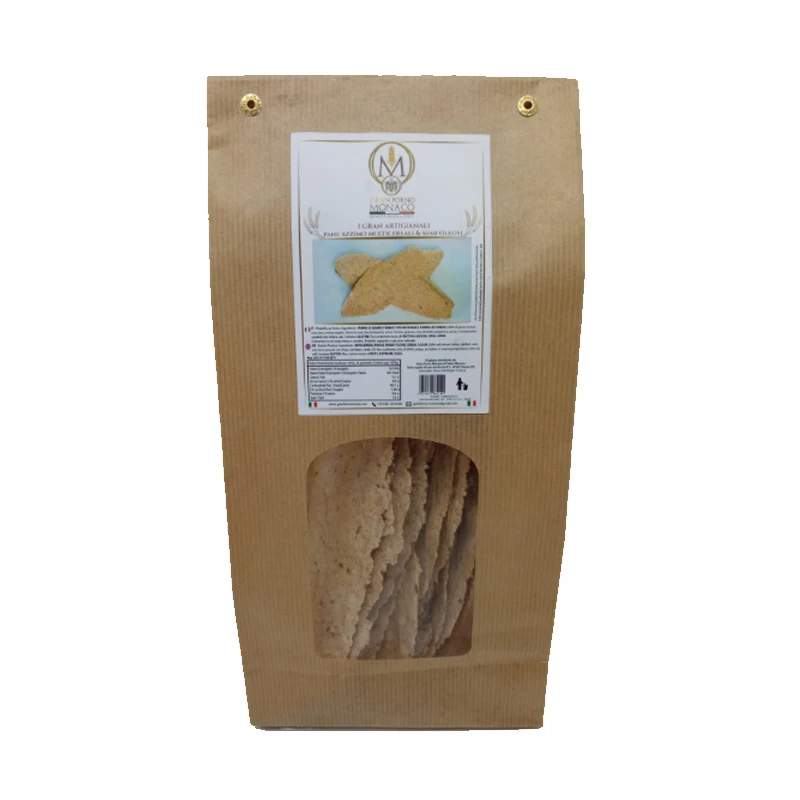 Высококачественный многослойный хлеб Azzimo, сделанный в Италии, кустарная Калабрия 300 г, картонная бумага, пластиковая упаковка