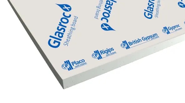 British Gypsum Glasroc X Sheathing Board 2400mmx1200mmx12.5mm External Sheathing Board Gyproc