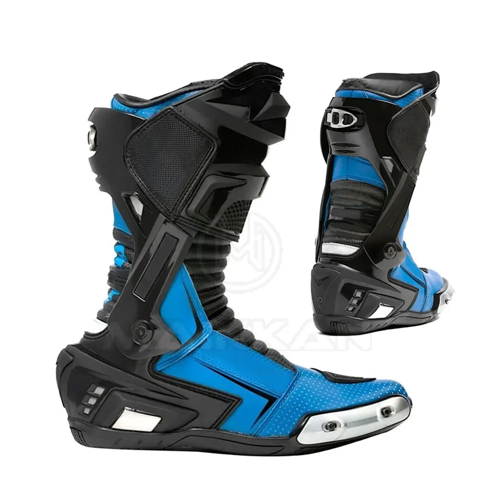 Top Quality Men Racing Motorbike Boots Real Leather Sportswear Motorcycle Racing Shoes