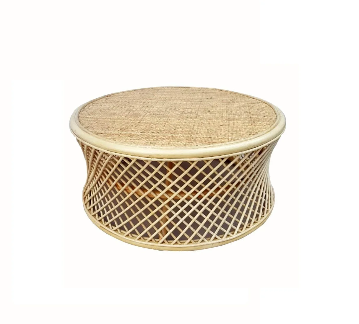 Extendable Adjustable Natural Hand Woven Dining Mid Century Rattan Plywood Antique LEICESTER Coffee Table