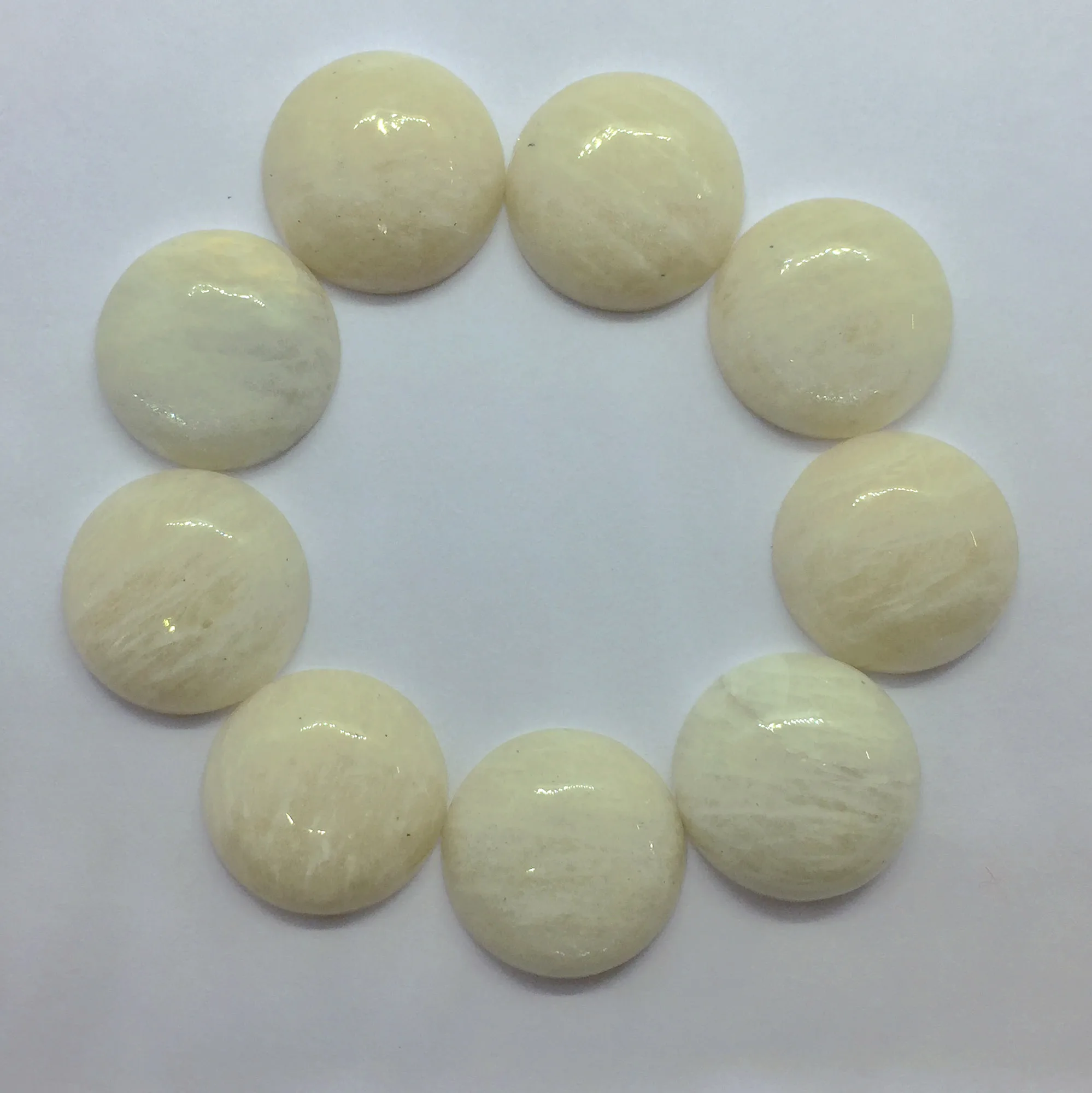 
New Arrival White Feldspar Cabochon Flat Back Stone at Wholesale Natural Stone Cabochon for Jewelry and Bracelet at Bulk Supply 