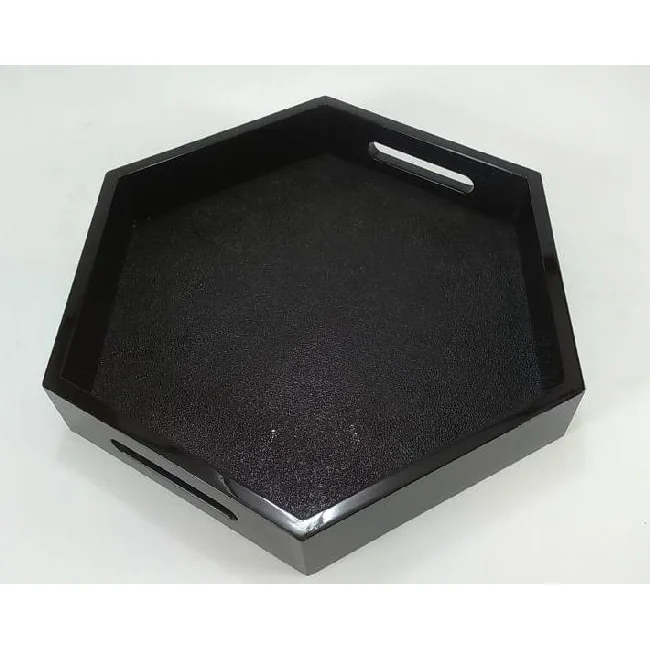 Набор подносов для сервировки из искусственной шереновой кожи на заказ круглый поднос