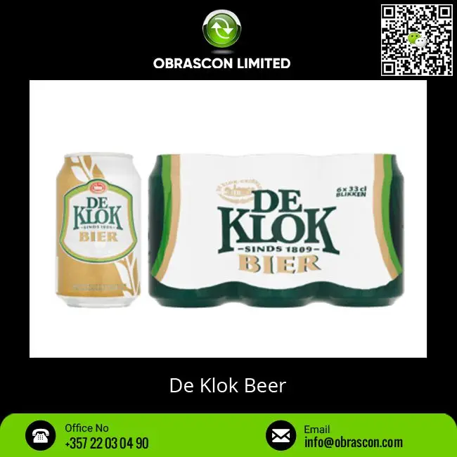New Arrival Bulk Selling Alcoholic Beverage 5% Alcohol De Klok Bier Beer Available at Competitive Price