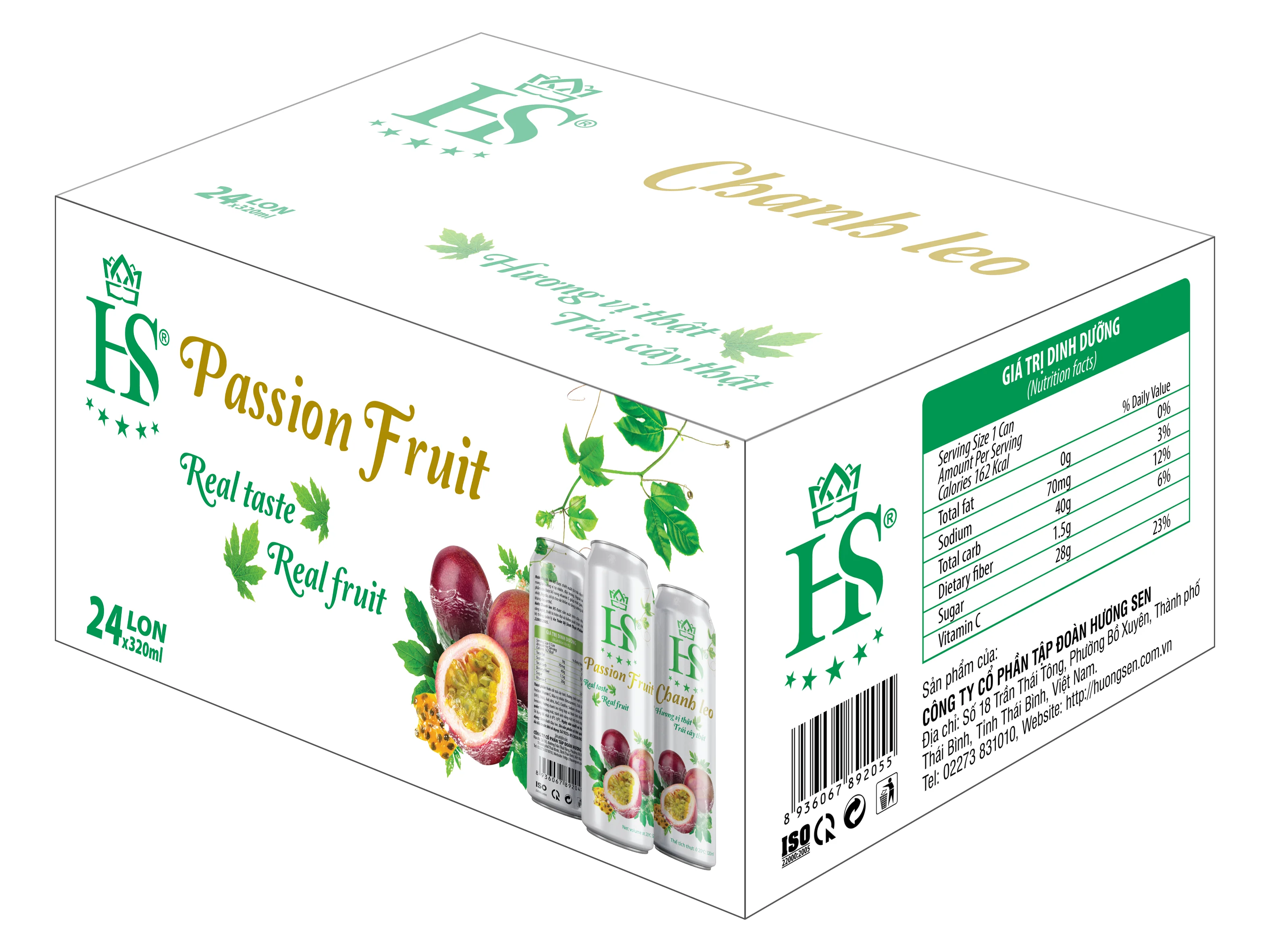  Фруктовый сок HS Passion 24 упаковки x 330 мл органический фруктовый