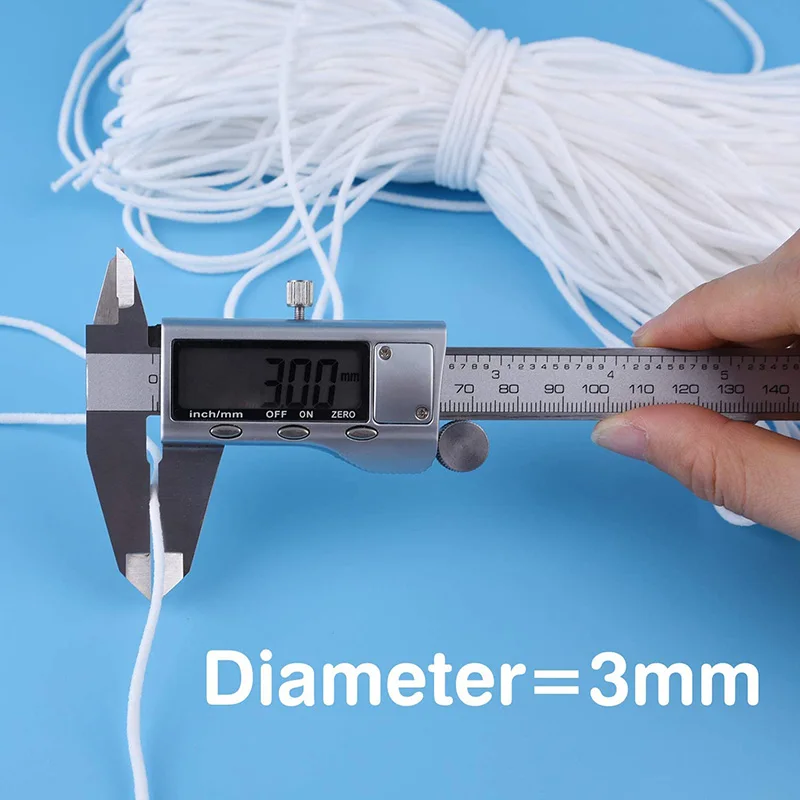 White 3mm 5mm Elastic Earloop String Rope Disposable Ear Band Cord Spandex DIY Round Durable Earloop For Sewing