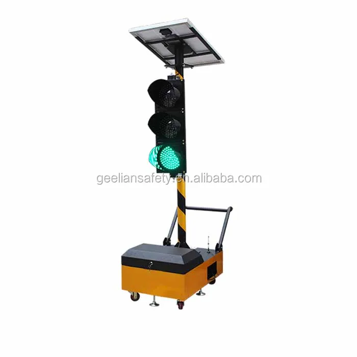 
Movable Portable 4 Sides Wireless Work Solar Traffic Led Mobile Pedestrian Crossing Warning Signal Flashing Light With Trolley 