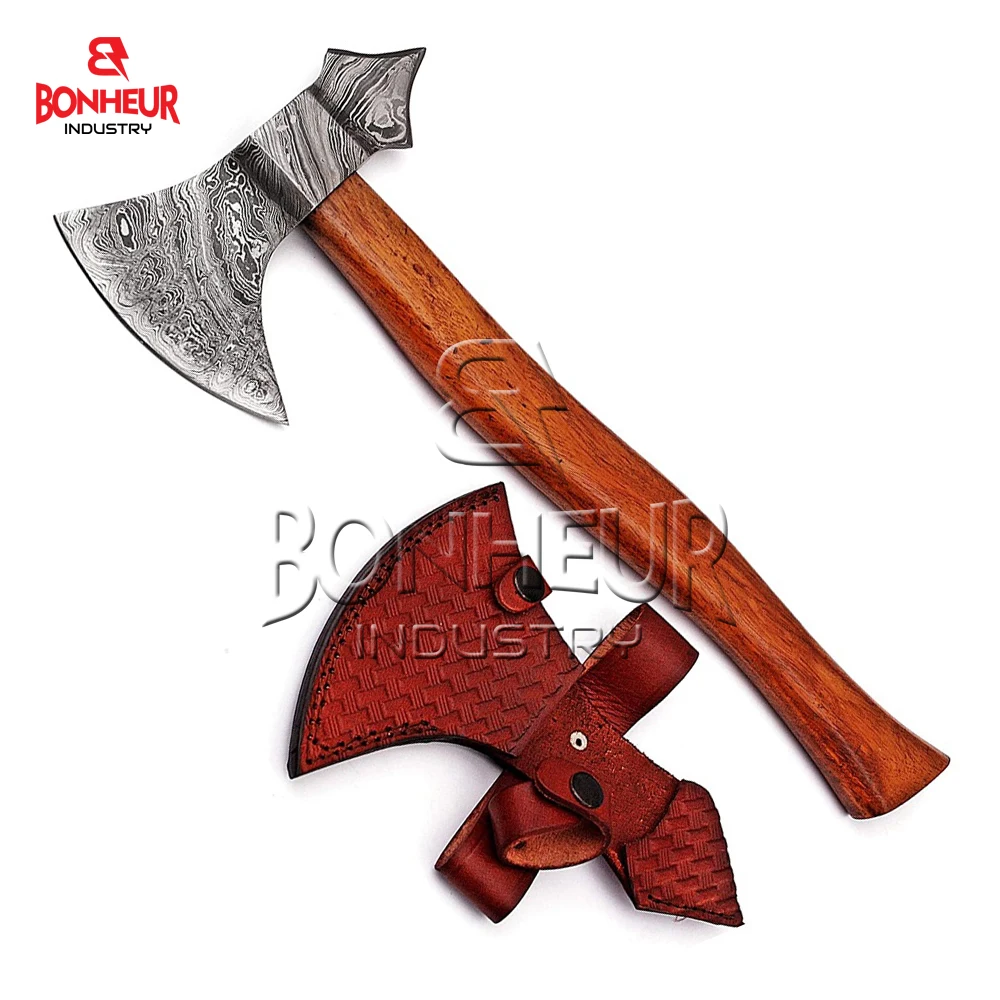 Топор из дамасской стали высокого качества топор ручной ковки для кемпинга высечки и резки древесины