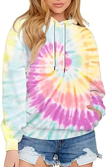 2021 Tie Dye Long Sleeve for mans and Women Clothing Rainbow Tie Dye Hoodie sweatshirts