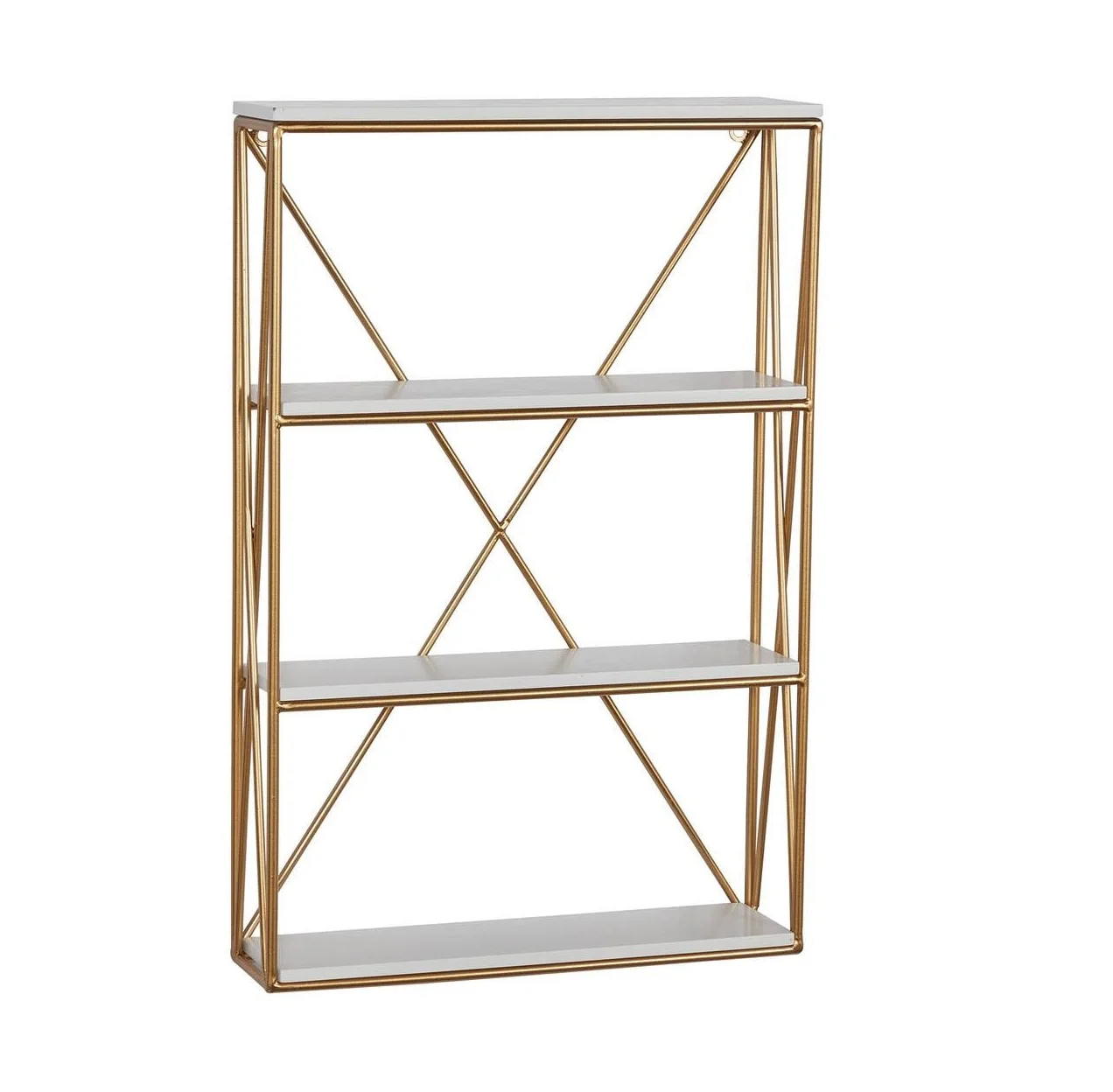 New Design Vertical Golden Wall Shelf 3 Tiers With Glass Shelf Iron Living Room Storage Home Decor At Wholesale Price From India