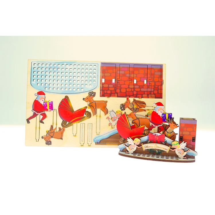 Perfect Gift from Santa Merry Christmas Gift Assembled Wooden Pen Holders