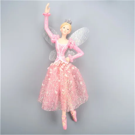 Christmas Decoration Polyresin Red Dress Fairy Ornament
