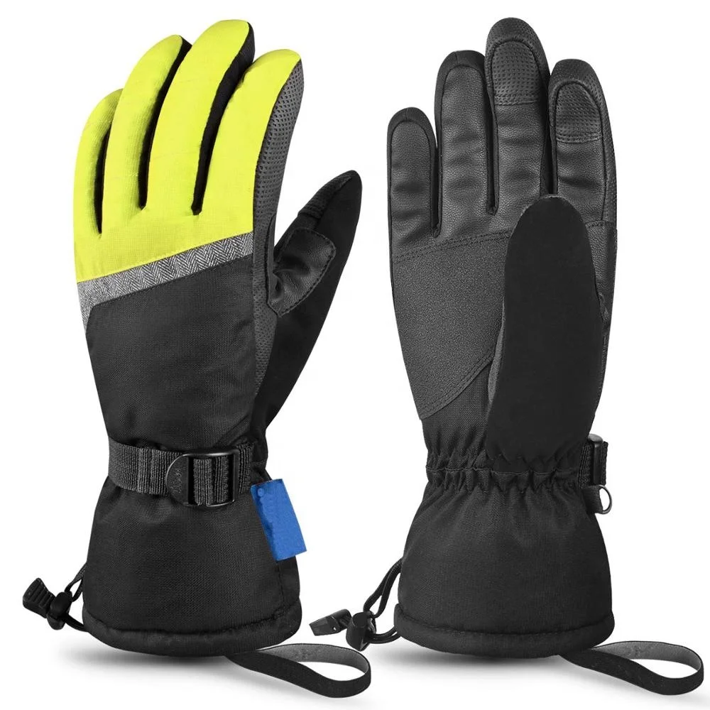 Ski Gloves Winter Waterproof Snowboard Snow 3M Thinsulate Warm Touchscreen Cold Weather Women Gloves Wrist Leashes