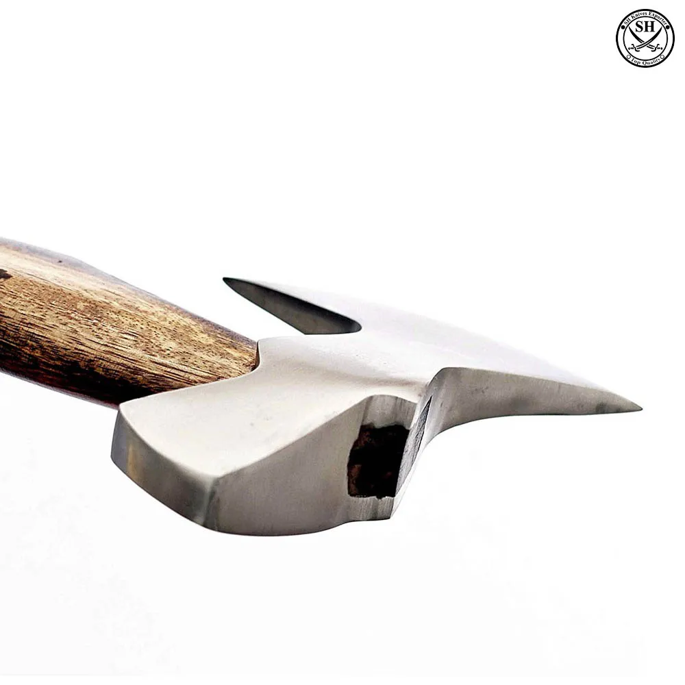 ! Оптовая продажа, топор викингов ручной работы из углеродистой стали с ручкой из пепла, топор из углеродистой стали для кемпинга