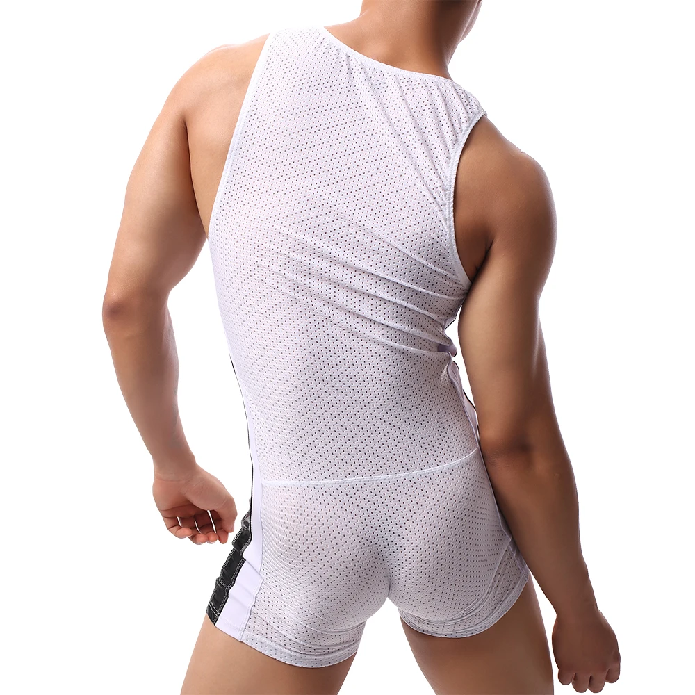 Men  Sports Wrestling Singlet Body Shaper Bodysuits Underwear Bodybuilding Jumpsuits