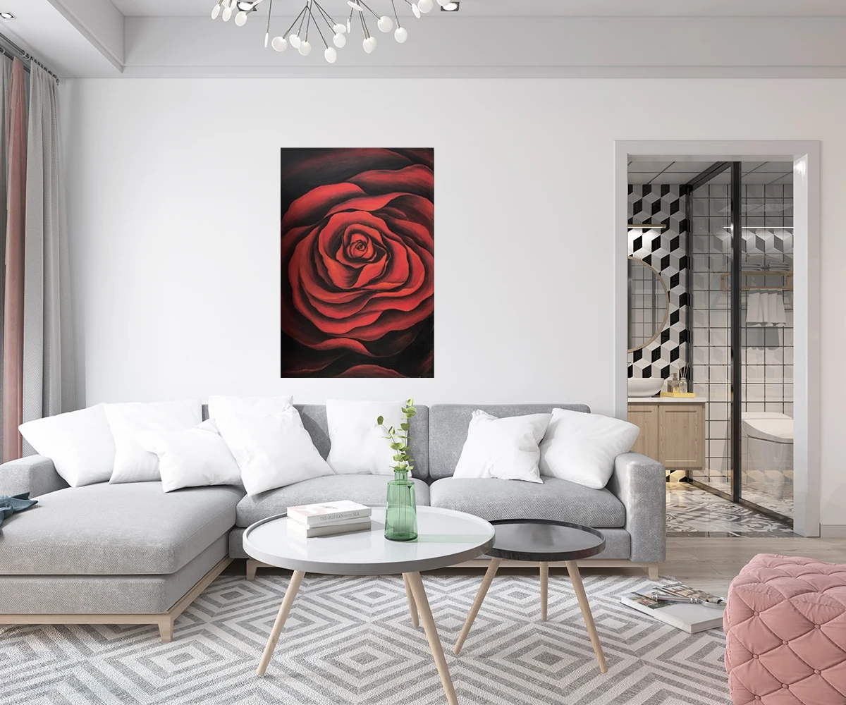 Modern Art Paintings About Rose  Vietnamese Lacquer Painting Best Choose Modern Decorative Painting For Living Room