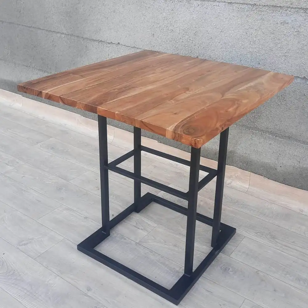 small dining table cheap solid wood iron table