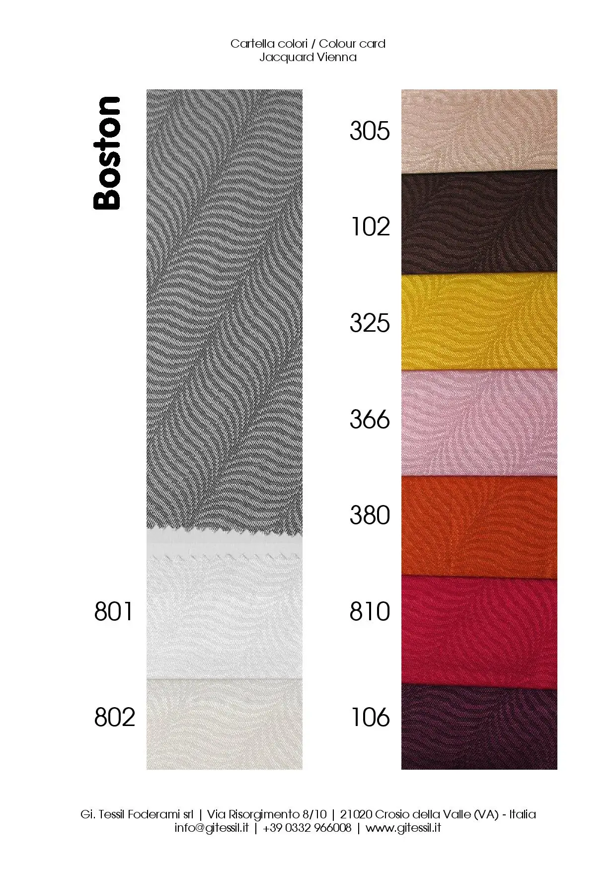 
LINING FABRICS JACQUARD BOSTON 