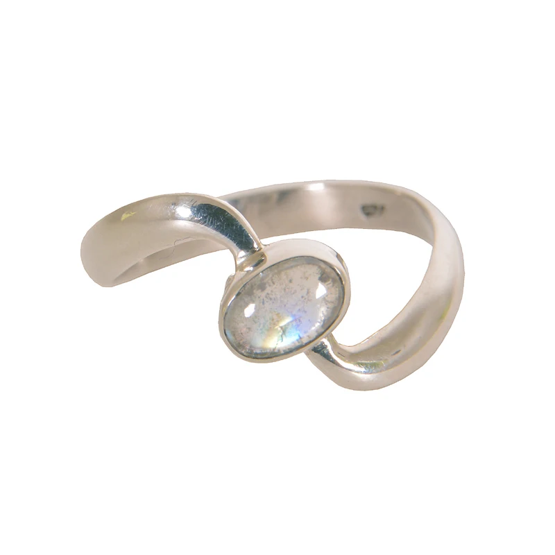 Handmade Fantastic Design Rainbow Moonstone Wave Ring Wholesale 925 Sterling Silver Handmade Jewelry