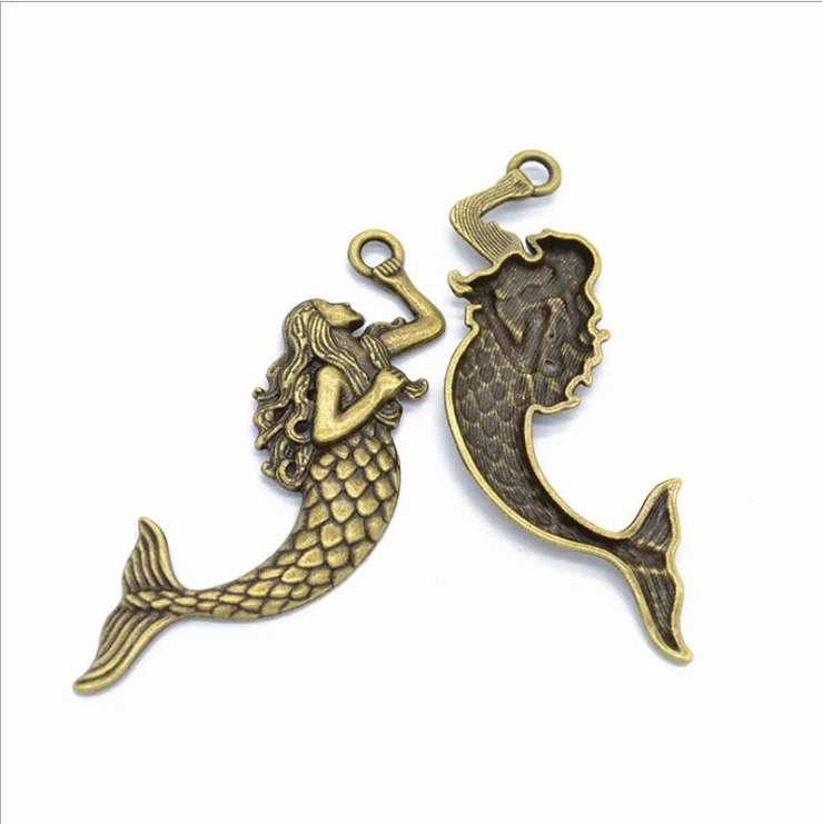 Factory direct selling high quality jewelry accessories supplies mermaid pendant charm
