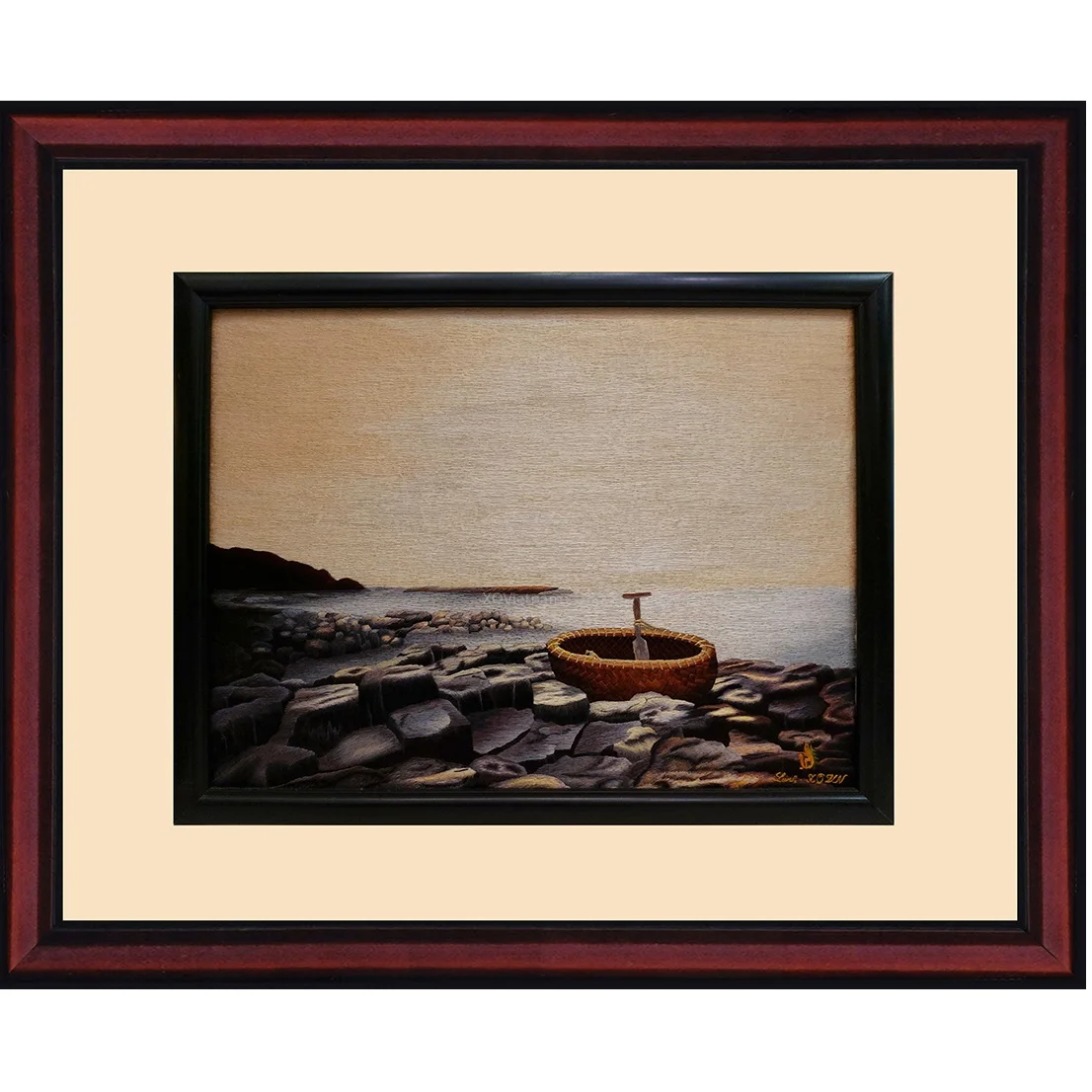 
Living Room Wall Decoration Traditional Seacape Painting My Homeland Hanging Embroidery Paintings 