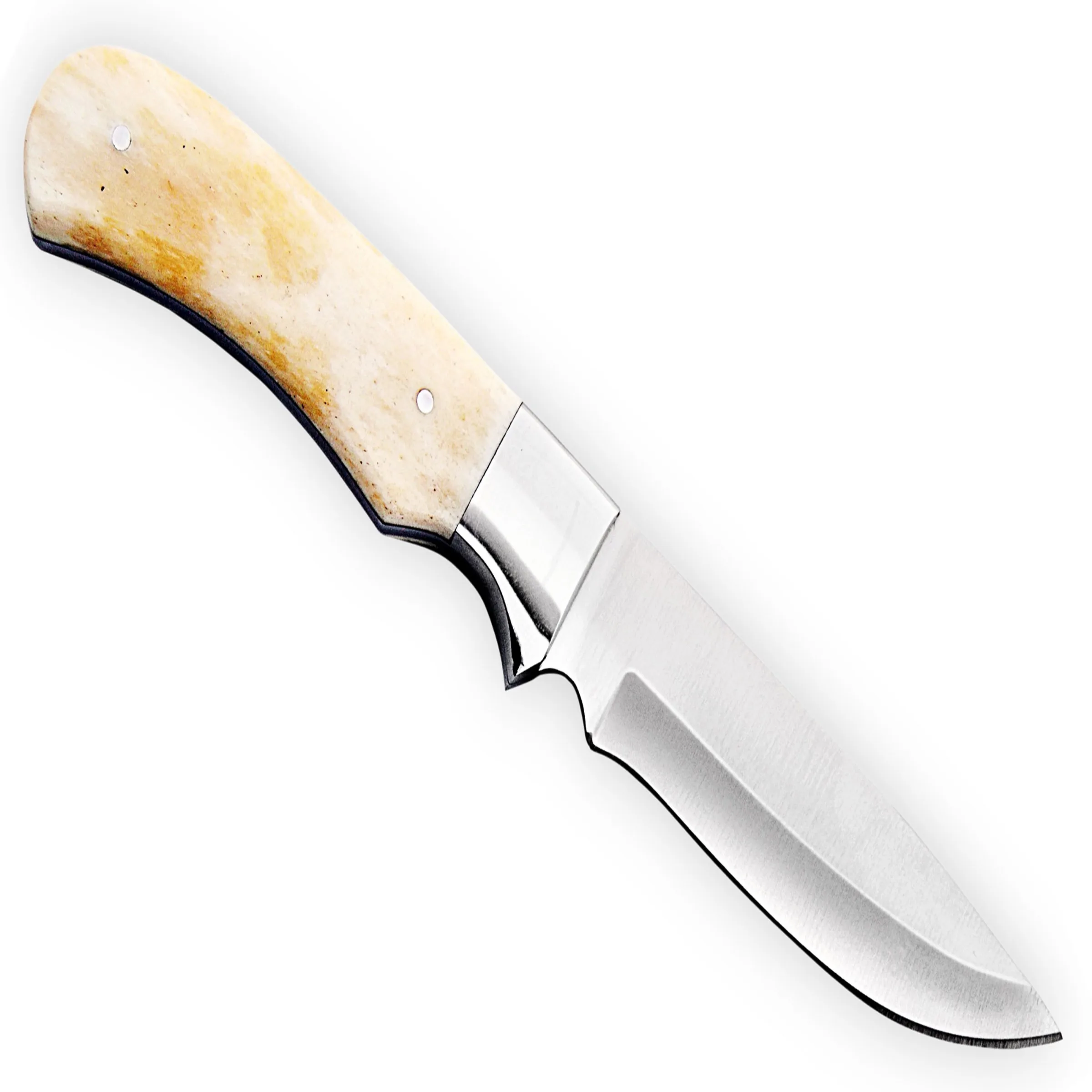  Охотничий нож ручной работы 420 J2 из нержавеющей стали с ручкой в виде Верблюжьей Кости 8 дюймов и болтами кожаным футляром