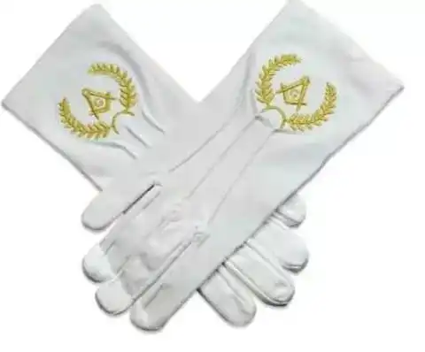 2022 New Style Masonic Gloves 100 % Cotton Gloves White  of the Eastern Star Embroidered OEM Customized
