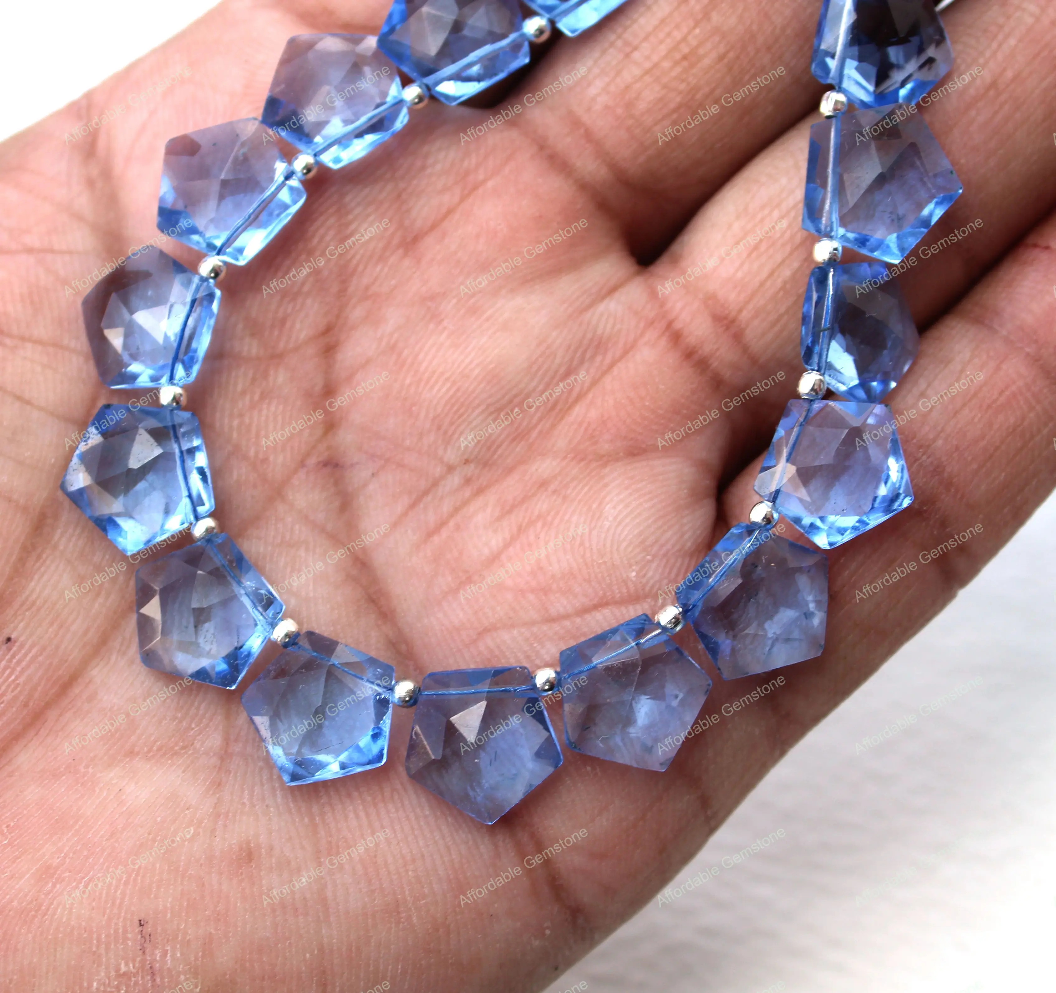 
Sky Blue Topaz Top Drilled Gemstone Handmade stone polished Gemstone Faceted gemstone Jewelry making stone Size 12x12 MM 