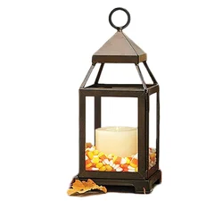Factory direct metal frame lanterns Europe custom color outdoor hanging LED candle lantern outdoor decorative light