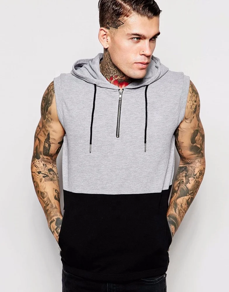 Sleeve Less Men Hoodie